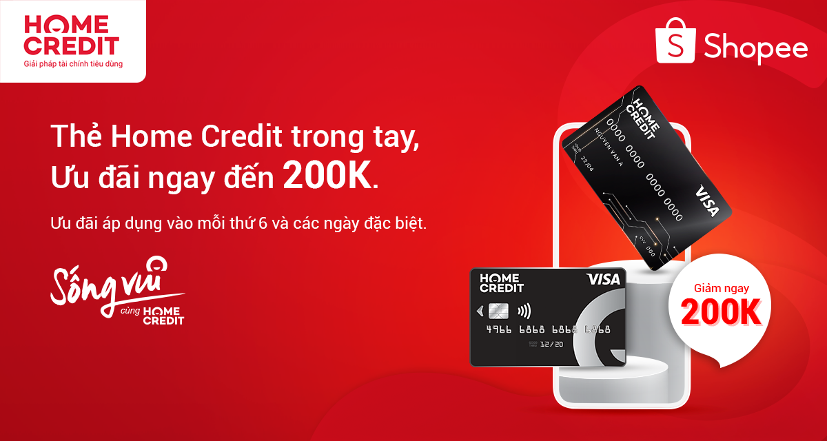 Hướng dẫn sử dụng thẻ Home Credit màu đen nhận ưu đãi Shopee